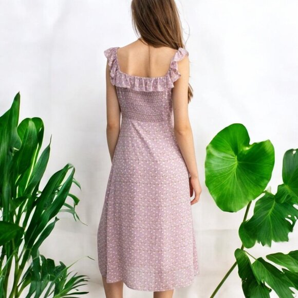 NWT J.ING Lavender Floral Print Midi Dress - Picture 5 of 6